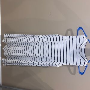 Black and white striped maxi dress